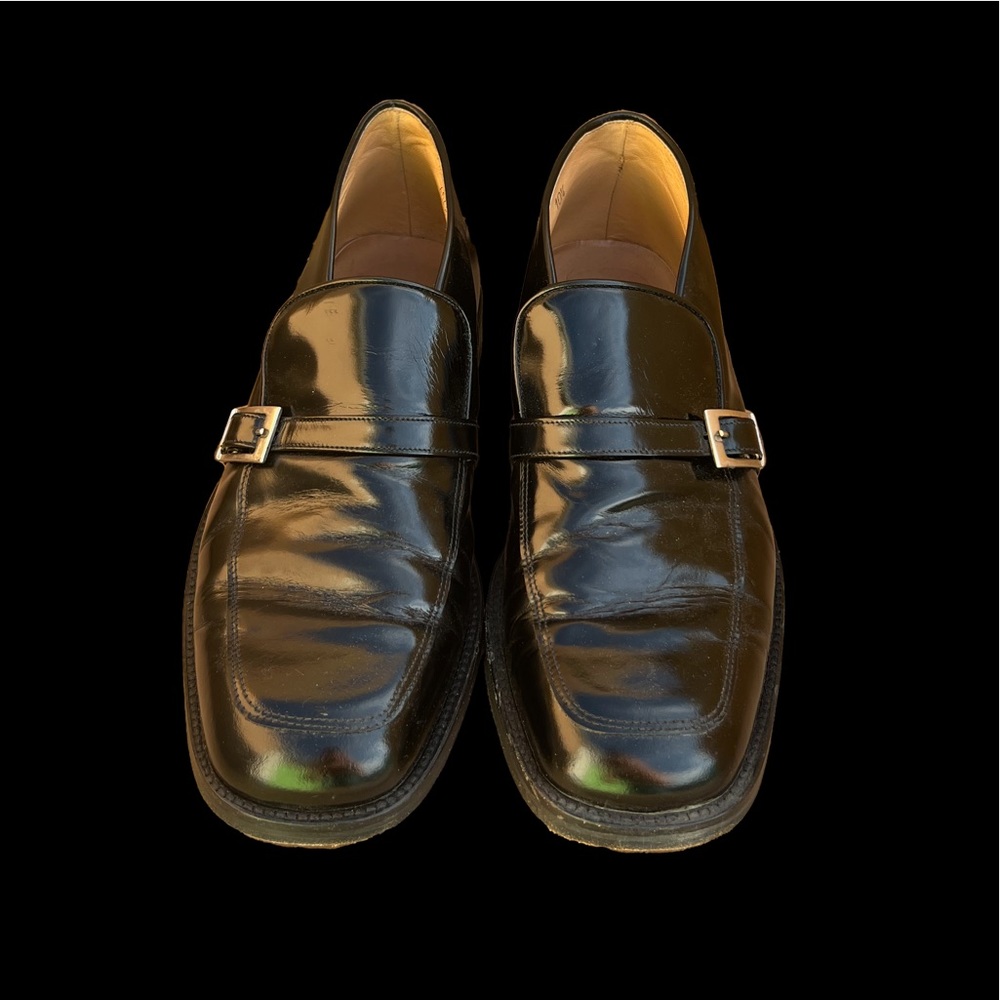 To Boot New York Black leather slip on loafers